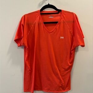 Under Armour Bright Orange V-Neck Tee